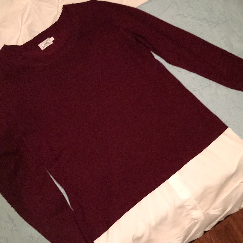 Vici collection Wine colored layered sweater (Med)